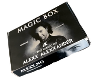 Magic box with 'The Magic of Alexx Alexander' branding on a white background